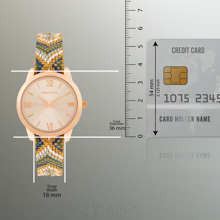 Zen Loom Rose Gold Medium Dial Earthy Macrame Strap Women's Watch