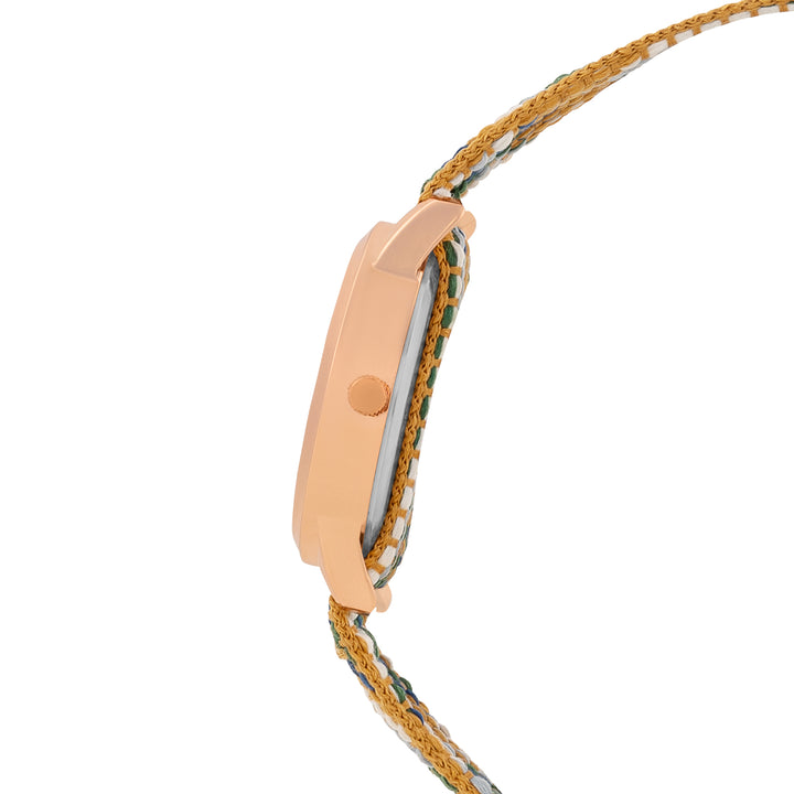 Zen Loom Rose Gold Medium Dial Earthy Macrame Strap Women's Watch