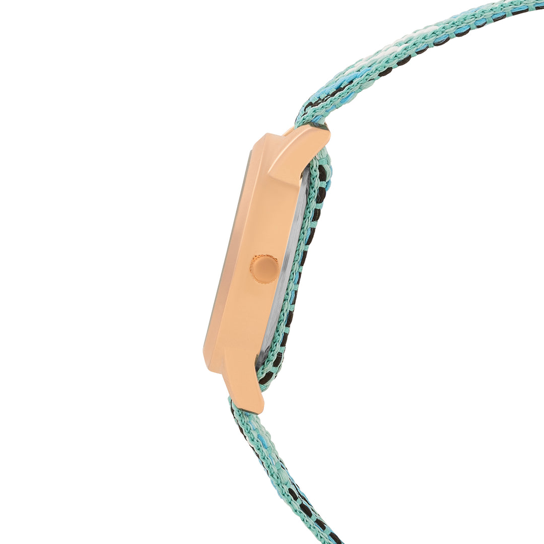Zen Loom Rose Gold Medium Dial Green Macrame Strap Women's Watch