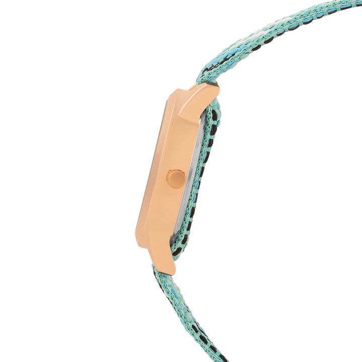 Zen Loom Rose Gold Medium Dial Green Macrame Strap Women's Watch