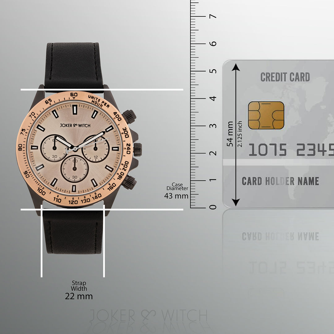 Apex Rose Gold Large Dial Black Silicone Strap Men's Watch