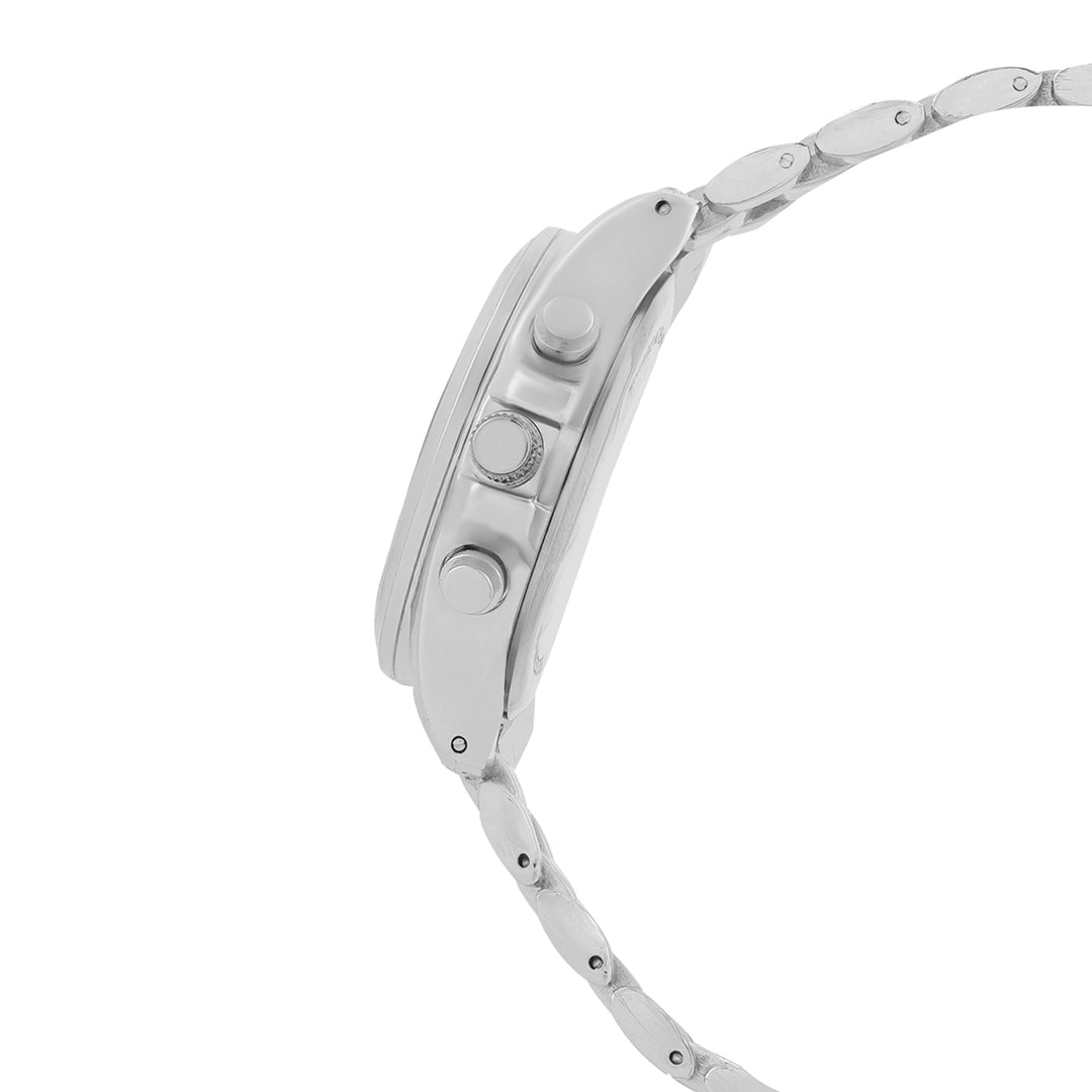 Stellar White Large Dial Silver Linked Chain Strap Women's Watch
