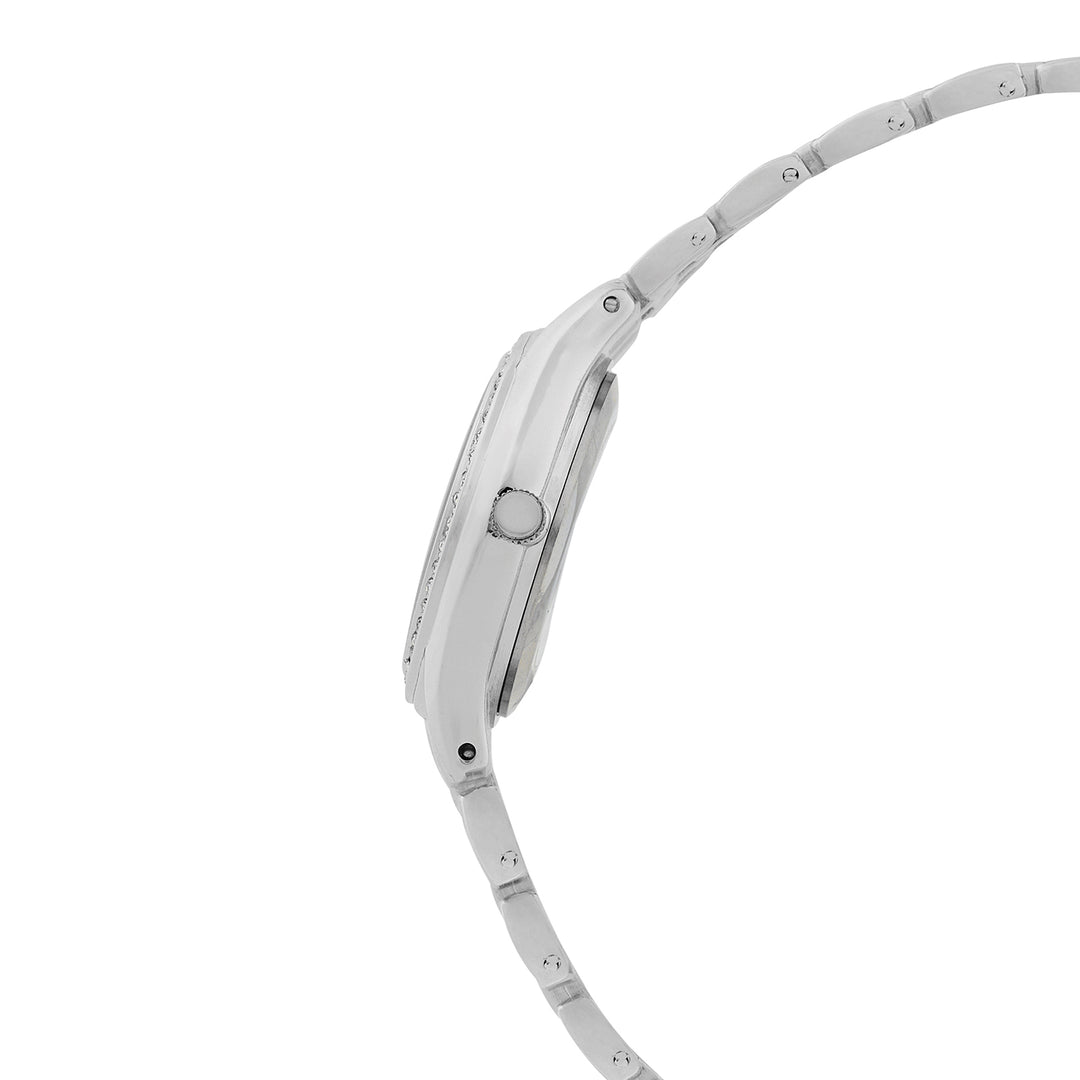 Crystal White Small Dial Silver Linked Chain Strap Women's Watch
