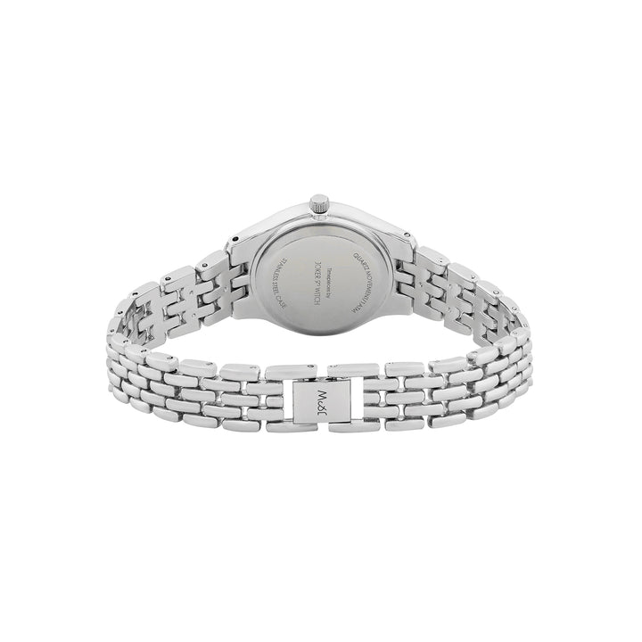 Crystal White Small Dial Silver Linked Chain Strap Women's Watch