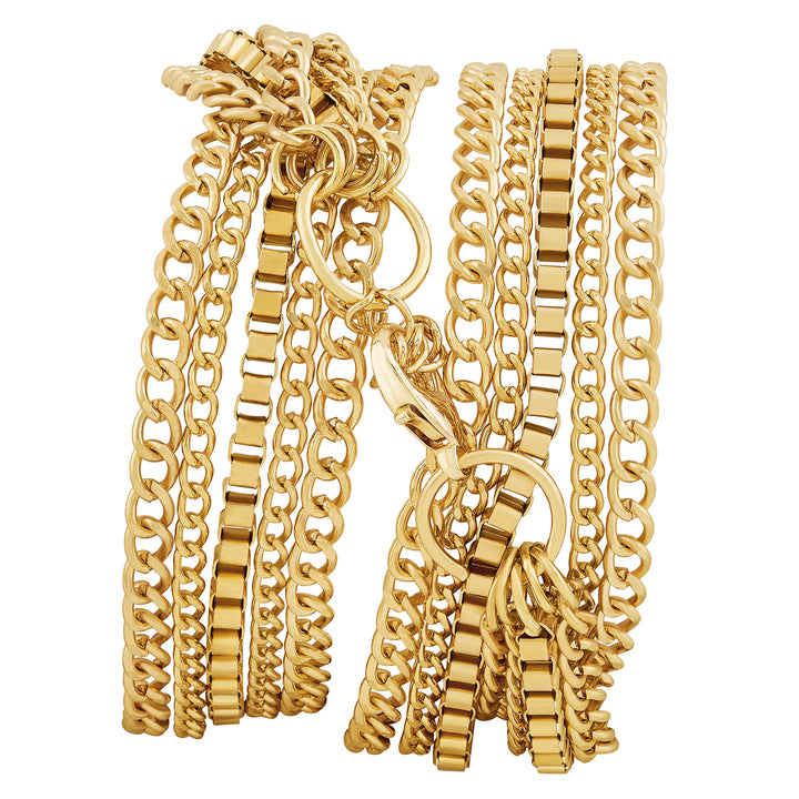 Party Gold Small Dial Chain Wrap Around Strap Women's Watch
