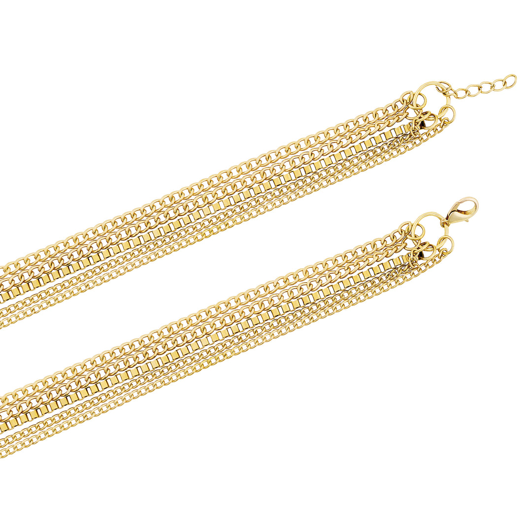 Party Gold Small Dial Chain Wrap Around Strap Women's Watch