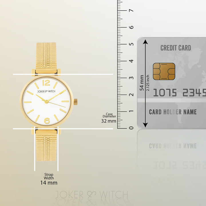 Demi White Medium Dial Gold Mesh Strap Women's Watch