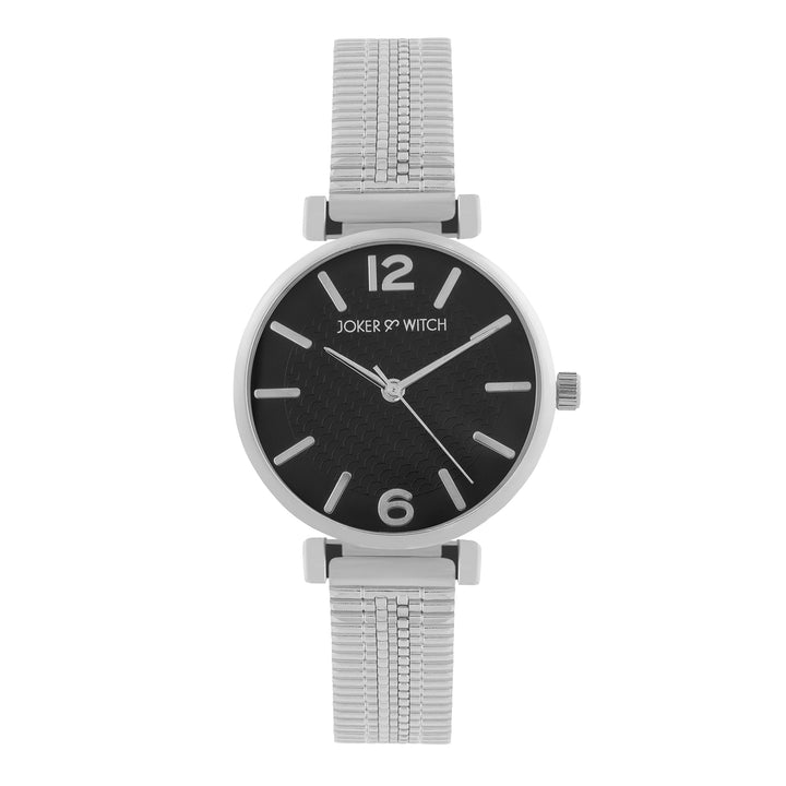 Demi Black Medium Dial Silver Mesh Strap Women's Watch
