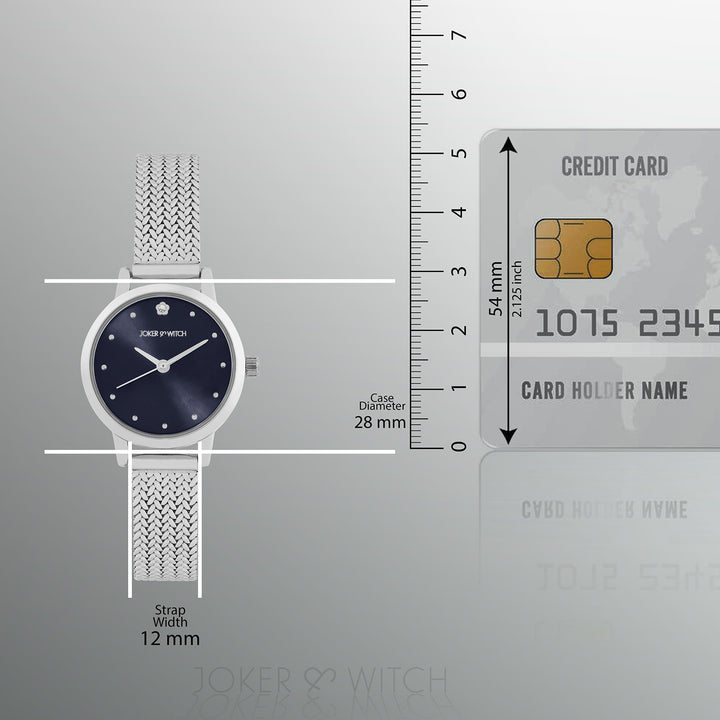 Zenith Blue Grey Small Dial Silver Mesh Strap Women's Watch