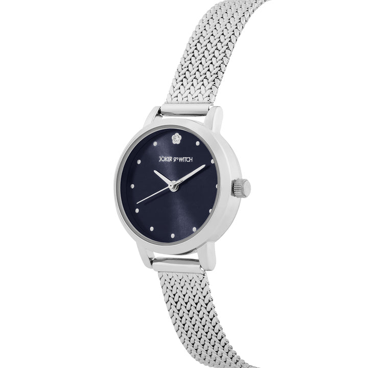 Zenith Blue Grey Small Dial Silver Mesh Strap Women's Watch