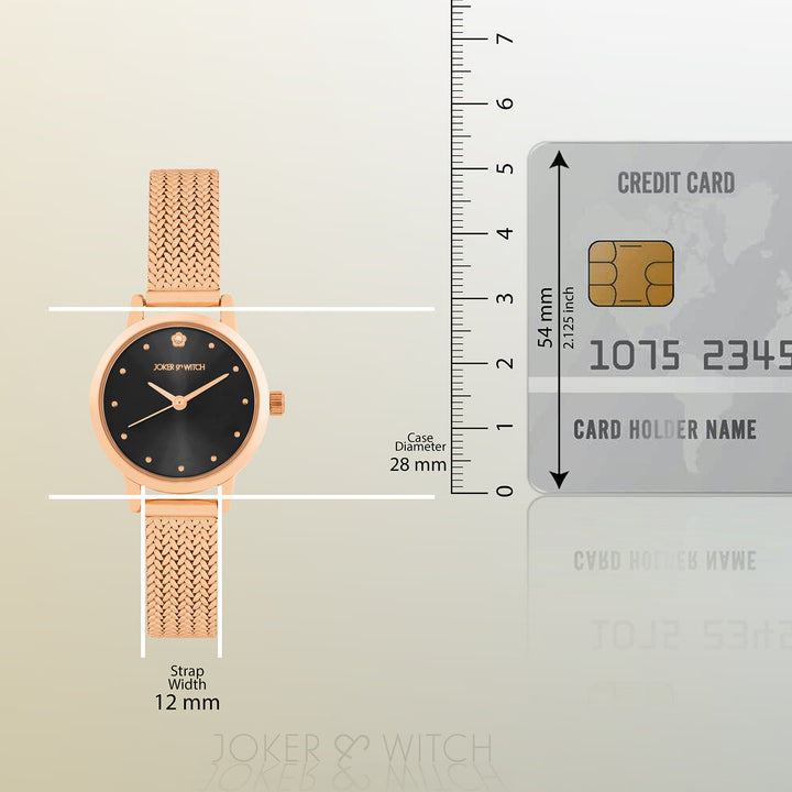 Zenith Black Small Dial Rose Gold Mesh Strap Women's Watch