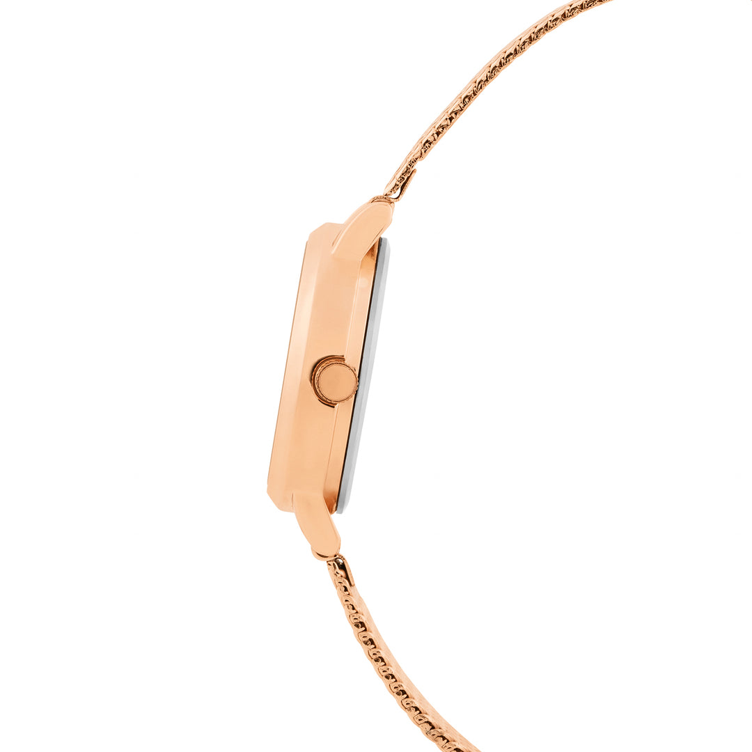 Zenith Black Small Dial Rose Gold Mesh Strap Women's Watch