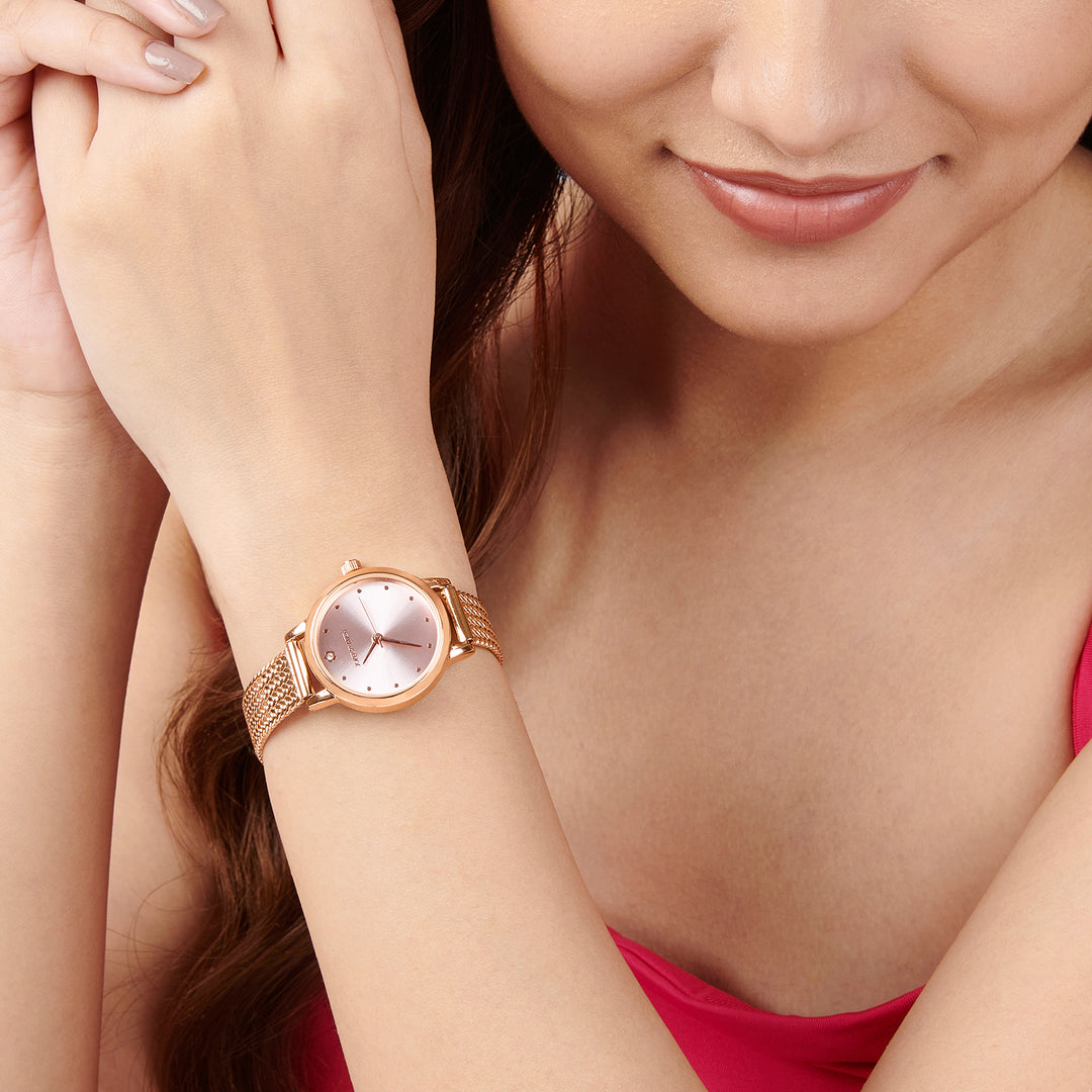 Zenith Pink Small Dial Rose Gold Mesh Strap Women's Watch