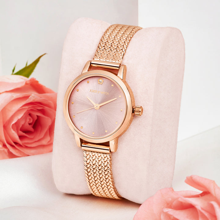 Zenith Pink Small Dial Rose Gold Mesh Strap Women's Watch