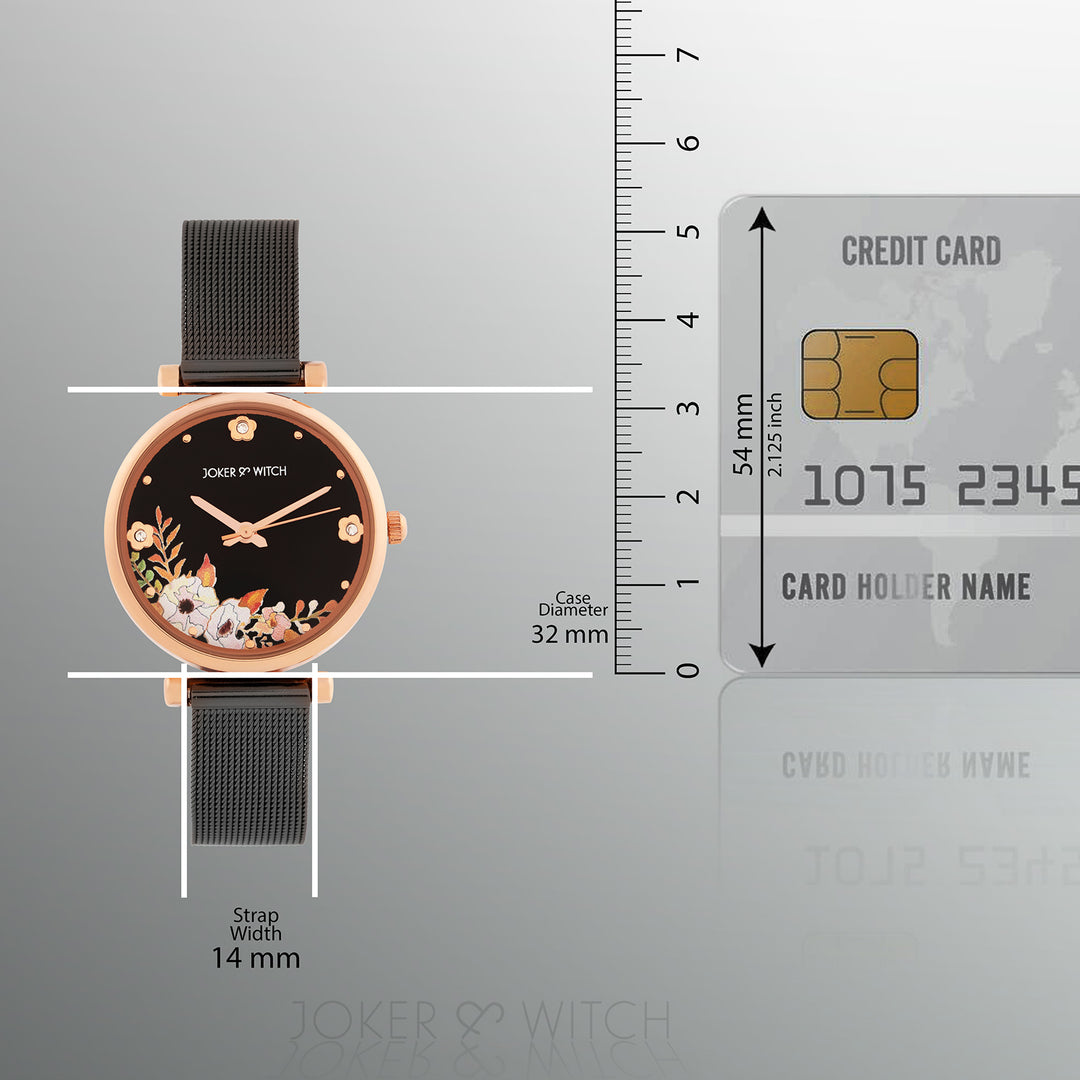 Rosebud Black Medium Dial Mesh Strap Women's Watch