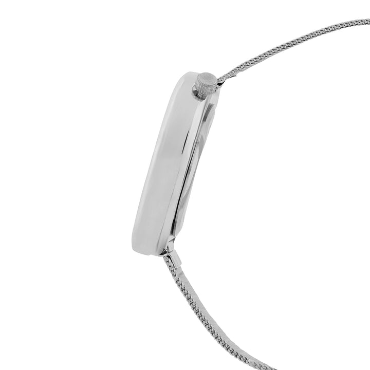 Nocturne Blue Small Square Dial Silver Mesh Strap Women's Watch