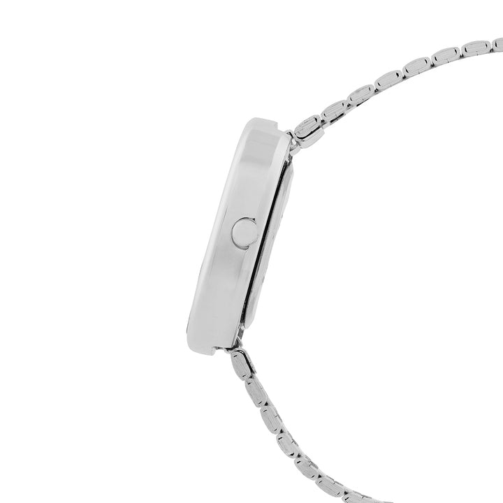 Eterna Black Small Oval Dial Silver Linked Chain Strap Women's Watch