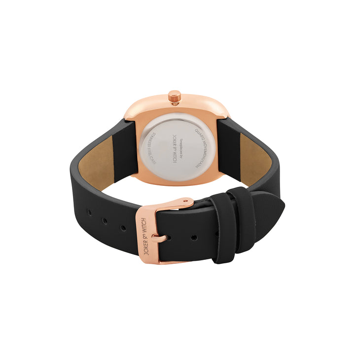 Verona Black Medium Rectangle Dial PU Strap Women's Watch