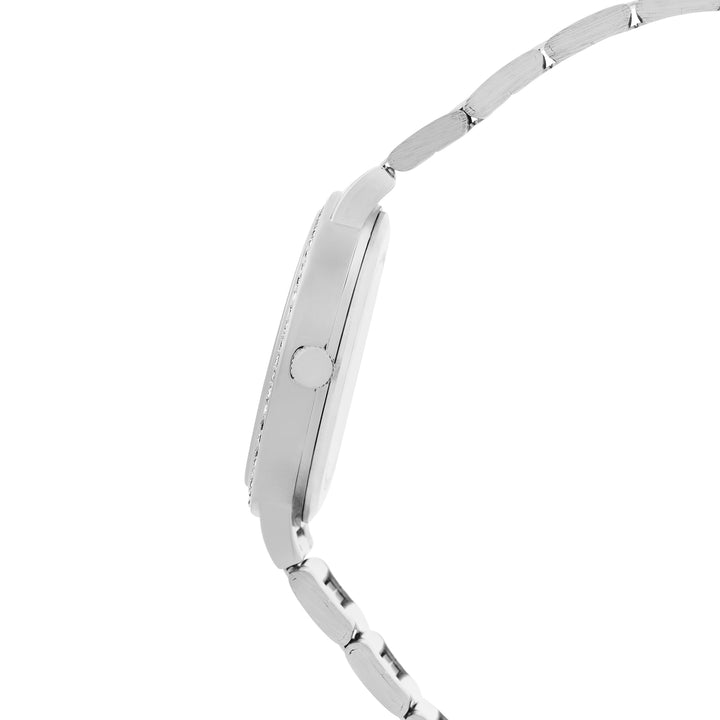 Mirage Black Medium Dial Silver Linked Chain Strap Women's Watch