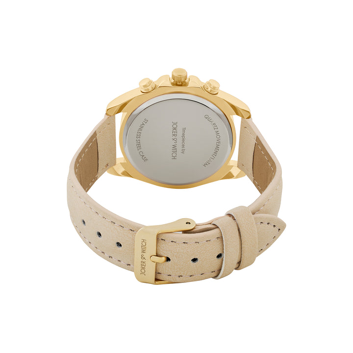 Soleil Silver Medium Dial Beige PU Strap Women's Watch