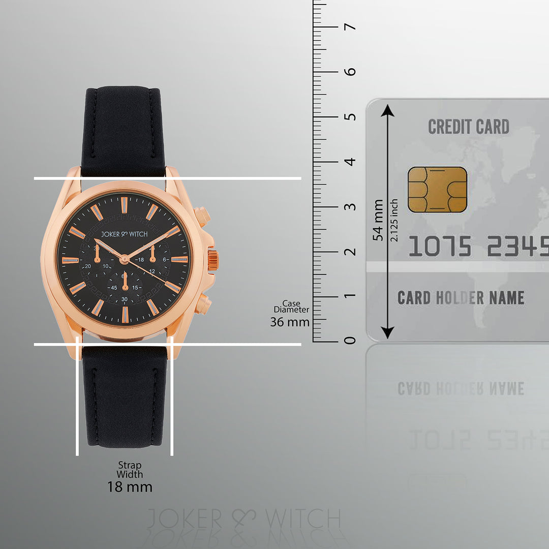 Soleil Black Medium Dial PU Strap Women's Watch