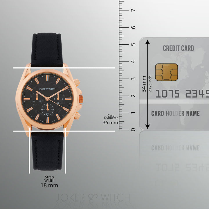 Soleil Black Medium Dial PU Strap Women's Watch