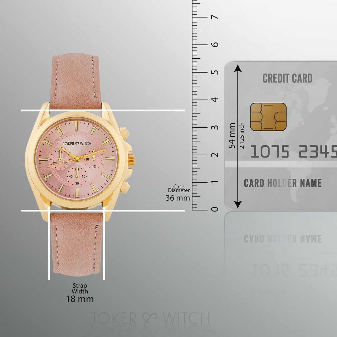 Soleil Pink Medium Dial PU Strap Women's Watch