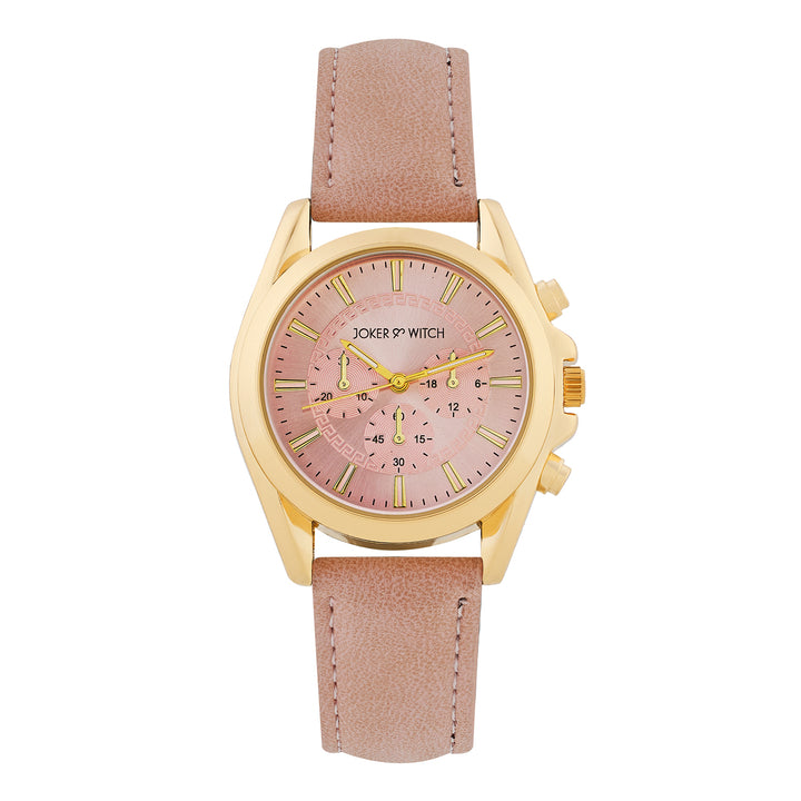 Soleil Pink Medium Dial PU Strap Women's Watch