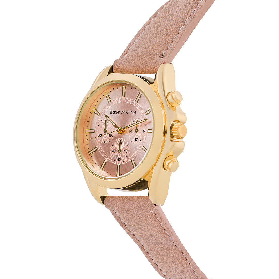 Soleil Pink Medium Dial PU Strap Women's Watch