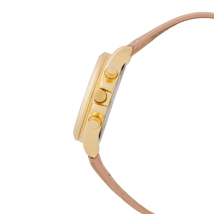 Soleil Pink Medium Dial PU Strap Women's Watch