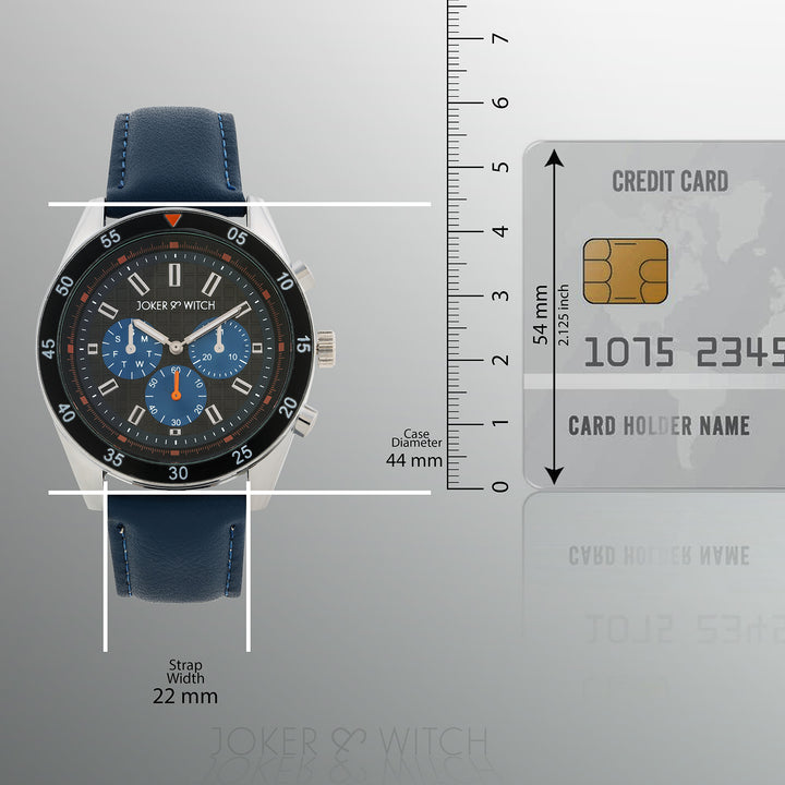 Cobalt Black XLarge Dial Blue PU Strap Men's Watch