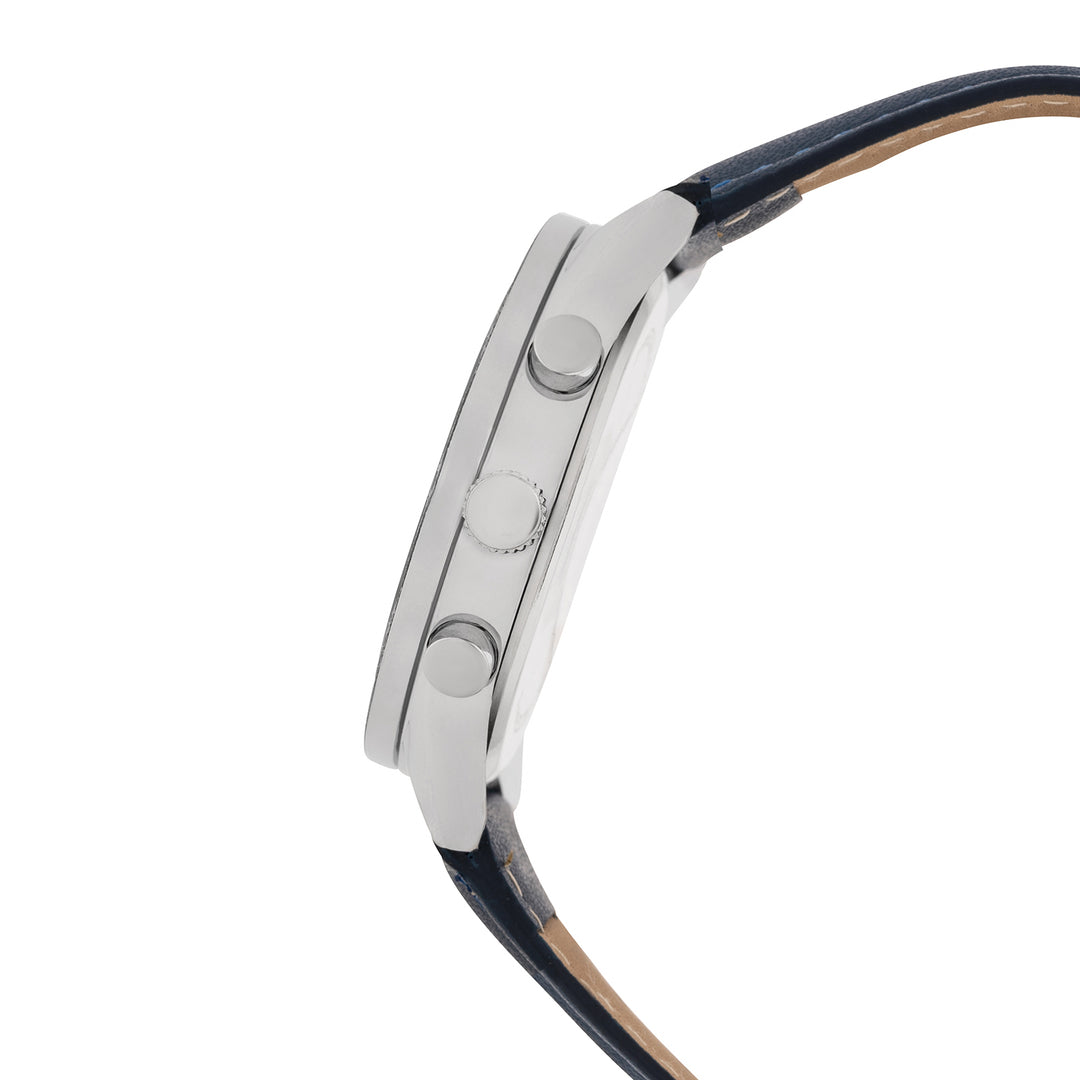 Cobalt Black XLarge Dial Blue PU Strap Men's Watch