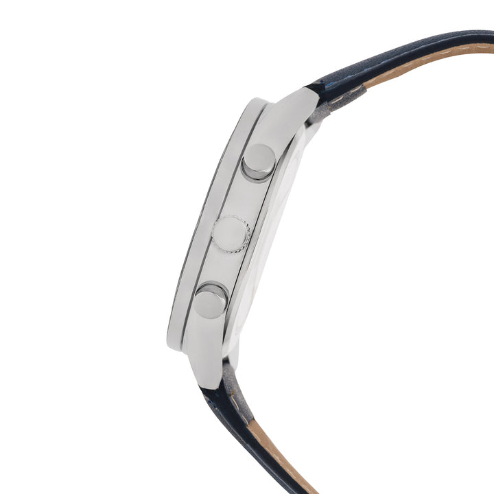 Cobalt Black XLarge Dial Blue PU Strap Men's Watch