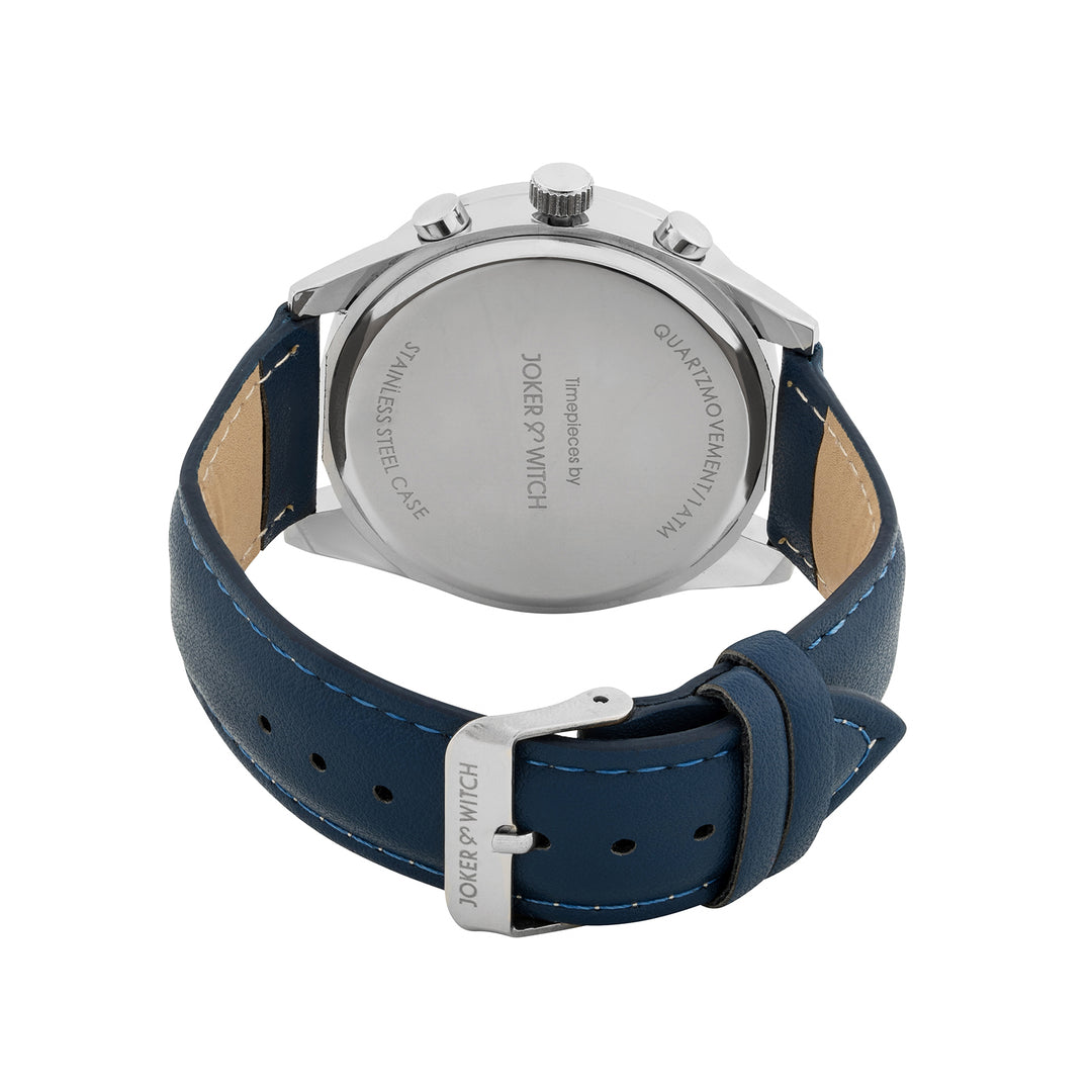 Cobalt Black XLarge Dial Blue PU Strap Men's Watch