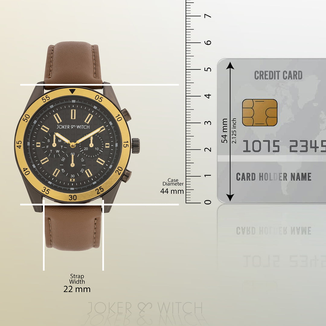 Cobalt Black XLarge Dial Brown PU Strap Men's Watch