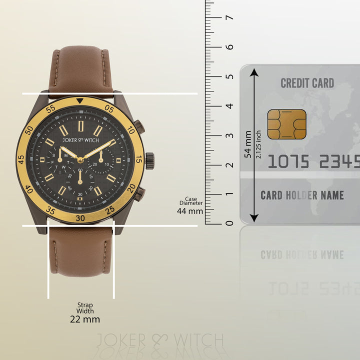 Cobalt Black XLarge Dial Brown PU Strap Men's Watch