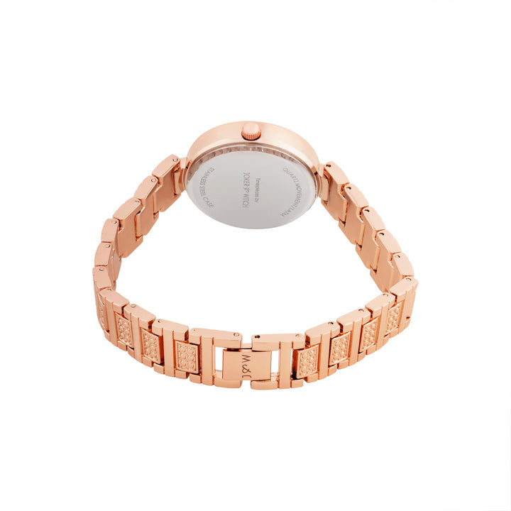 Astrielle Rose Gold Small Rhinestone Dial Linked Chain Strap Women's Watch