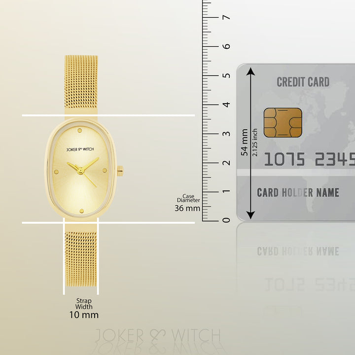 Enola Gold Small Oval Dial Mesh Strap Women's Watch