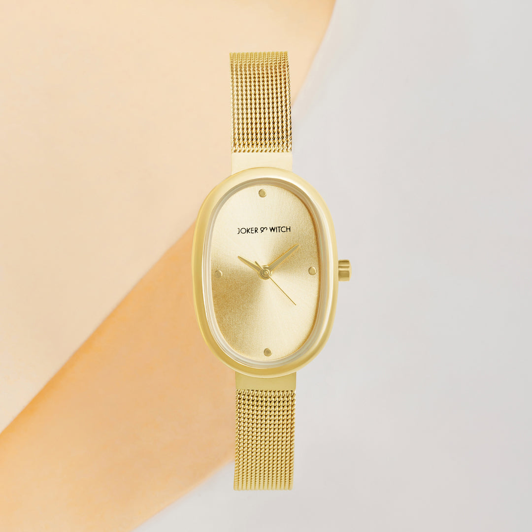 Enola Gold Small Oval Dial Mesh Strap Women's Watch