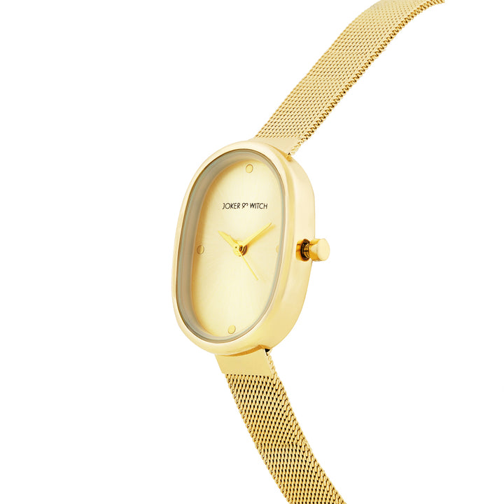 Enola Gold Small Oval Dial Mesh Strap Women's Watch