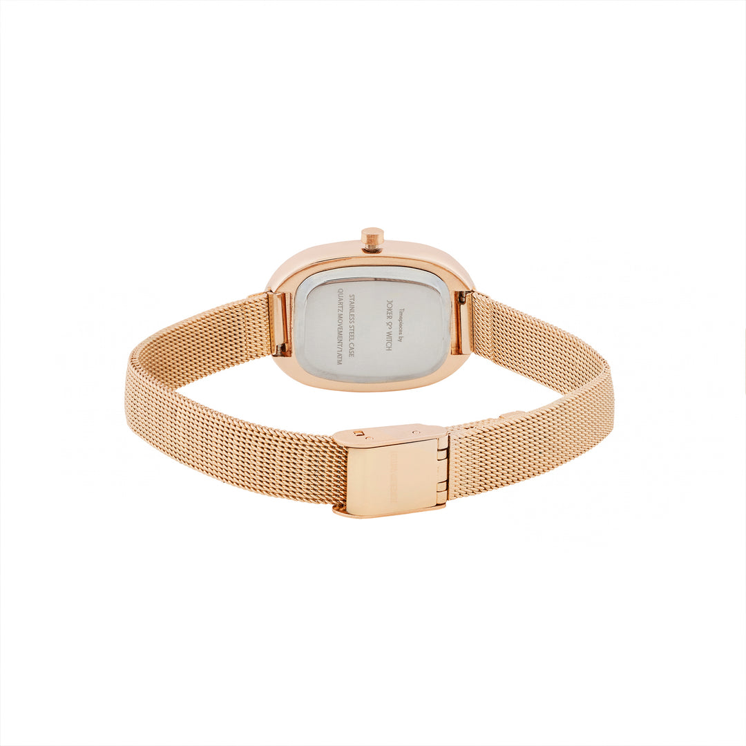 Enola Sunray Rose Gold Small Oval Dial Mesh Strap Women's Watch