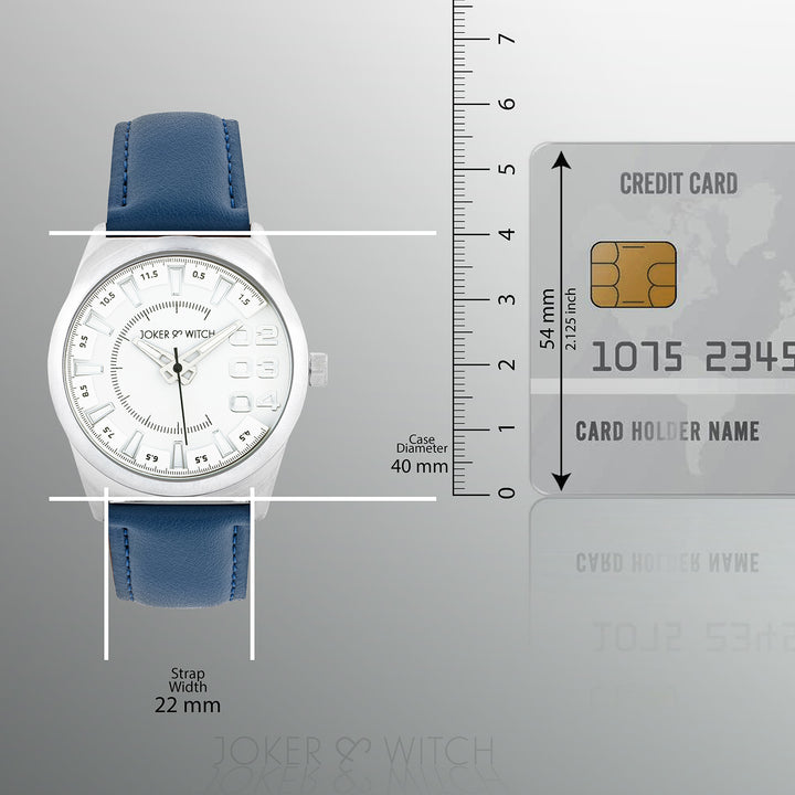 Kodiak White Large Dial Blue PU Strap Men's Watch