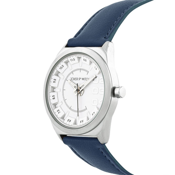 Kodiak White Large Dial Blue PU Strap Men's Watch