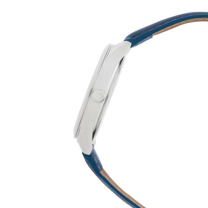 Kodiak White Large Dial Blue PU Strap Men's Watch