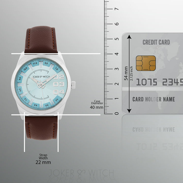 Kodiak Blue Large Dial Brown PU Strap Men's Watch