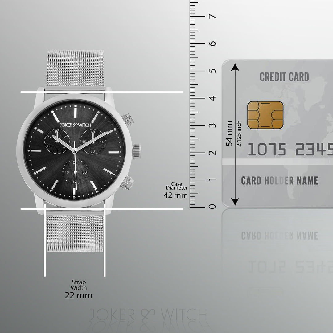 Granite Grey Large Dial Silver Mesh Strap Men's Watch