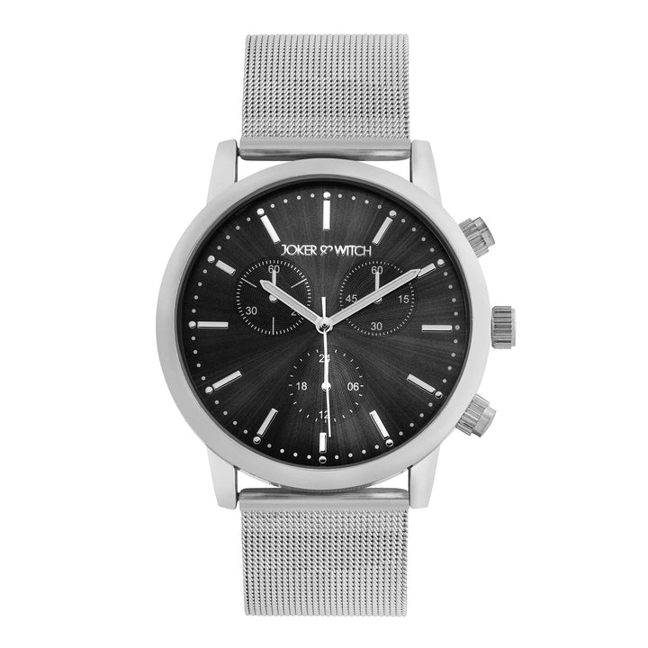 Granite Grey Large Dial Silver Mesh Strap Men's Watch