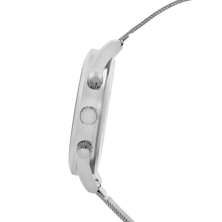 Granite Grey Large Dial Silver Mesh Strap Men's Watch