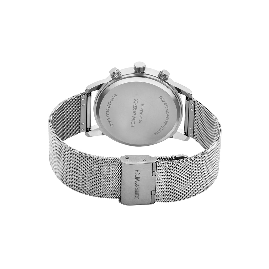 Granite Grey Large Dial Silver Mesh Strap Men's Watch