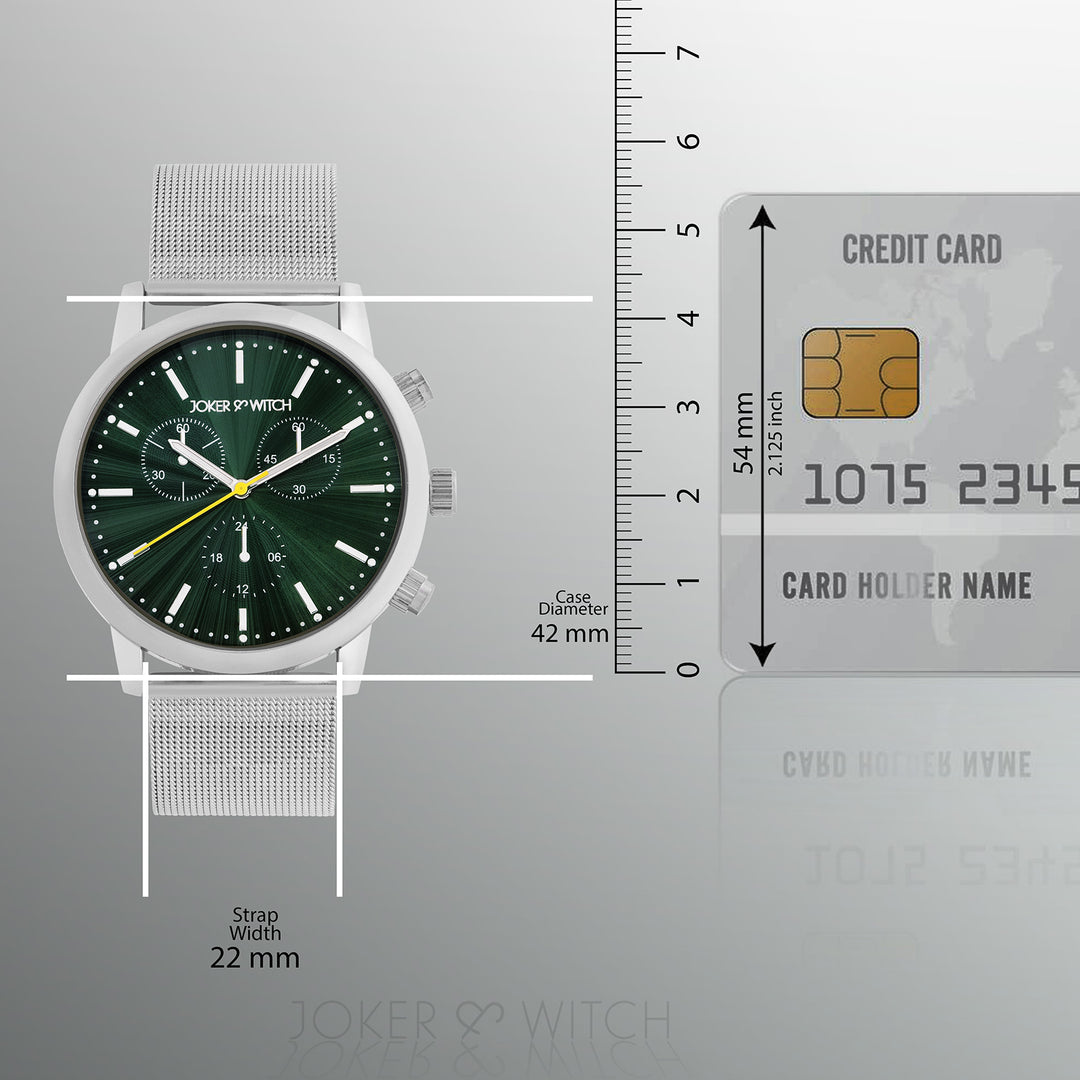 Granite Green Large Dial Silver Mesh Strap Men's Watch